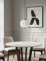 American Vintage Cream Glass Shade Shaped Eloise Chandelier